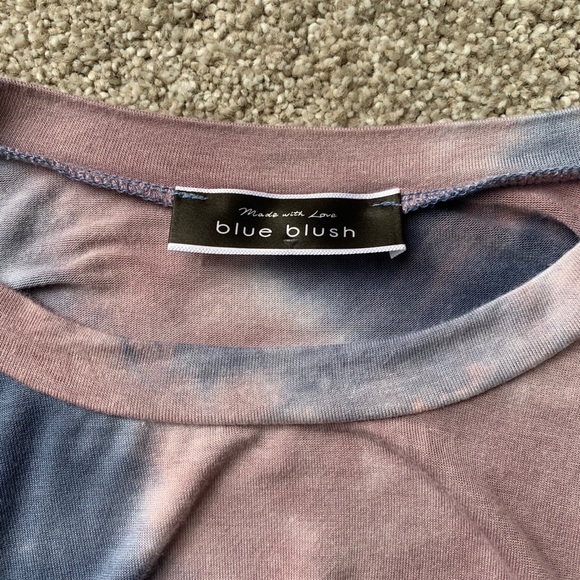 Blue Blush Tie Dye Sleeveless Tee Size Small - Picture 2 of 4